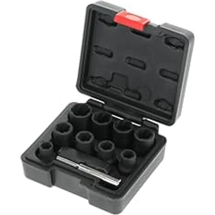 Gedore Bit- und Steckschlüsselset red, 10-teilig Ausdreher-Satz 1/2", Crom-Molybdän-Stahl, mit Kunststoffkoffer – Bild 2