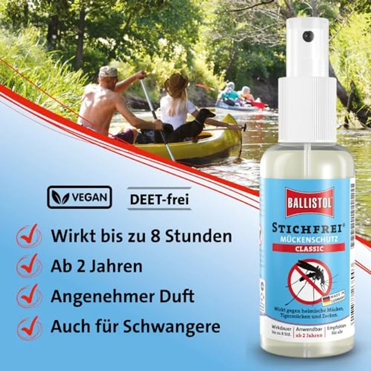 Ballistol Stichfrei 26925, Insektenschutz-Spray mit 20% Icaridin, Schutz bis zu 8 Stunden, 20ml – Bild 4