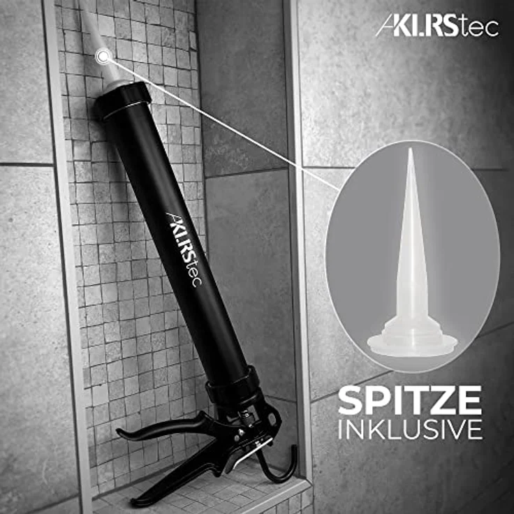 KLRStec Kartuschenpistole XL 600ml aus Metall, Silikon, Acryl, Lehm, Profi 4K Beutel, 4000N Kraftübersetzung, Metallkonstruktion, Made in Europe, Zubehör – Bild 6