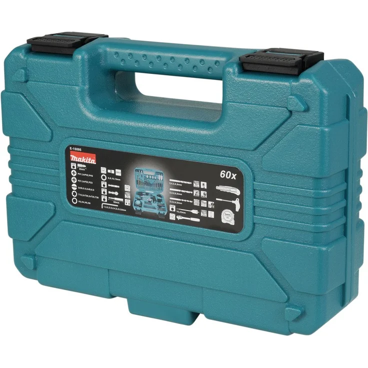 Makita Bohrer- und Bit-Set, 5x Metallbohrer, 5x Holzbohrer, 5x Steinbohrer, 24x Bits 25mm, Maßband 3m – Bild 1