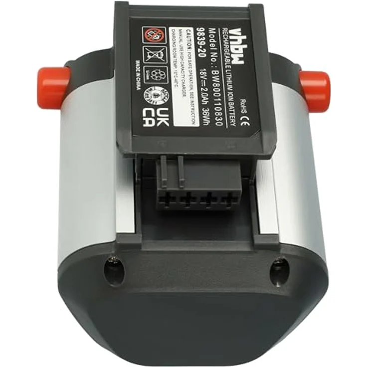 vhbw Akku für Gardena EasyCut Li-18/23 (9824-42), 2000mAh, 18V, Li-Ion, wiederaufladbar mit Überhitzungs- und Überspannungsschutz – Bild 3