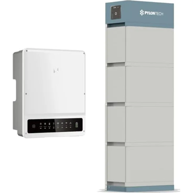 Goodwe KN ET Plus 0% MwSt §12 III UstG HV GW6.5KN-ET 6,5kW Hybrid Wechselrichter mit 14,21 kWh Batteriespeicher-Set, Solar-Wechselrichter von Goodwe mit 6500 Watt Leistung, IP66 Schutzklasse, in der Farbe Schwarz