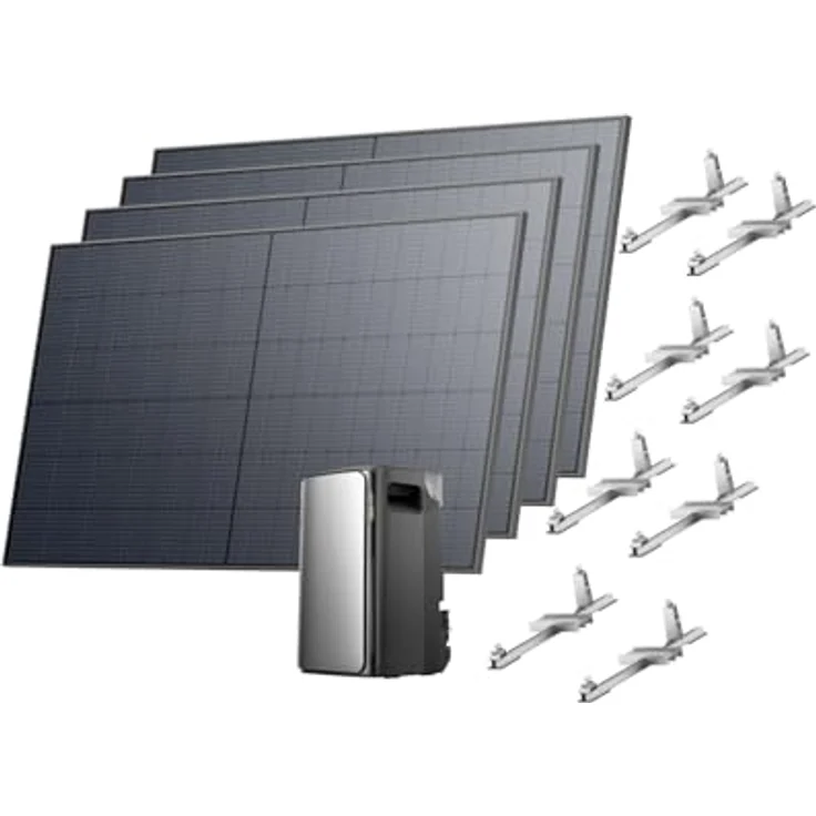 EcoFlow STREAM Ultra Balkonkraftwerk, 2080W mit 1,92kWh Speicher, Komplettset mit 4x 520W Solarpanel und Halterung für Garten und Flachdach – Bild 2