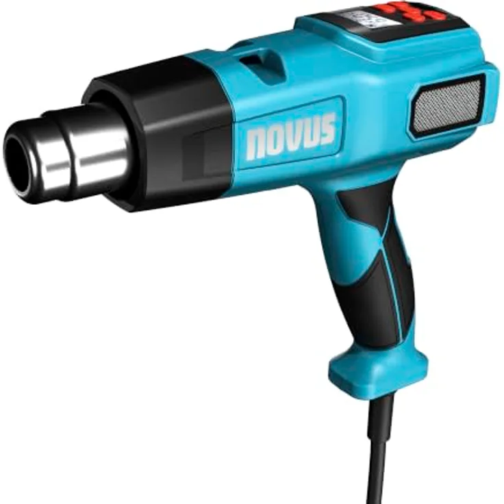 NOVUS TOOLS Heißluftpistole H-550, stufenlos einstellbar von 50–650°C, Keramikheizung mit LCD-Anzeige und Programmspeicher