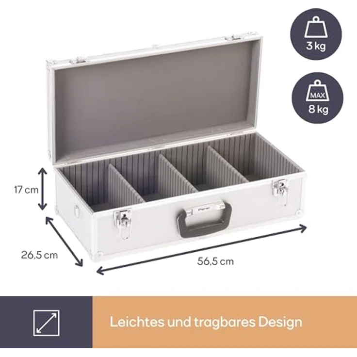 Perel - 1823-560 - CD-Koffer, 565mm x 265mm x 170 mm, 80 CDs – Bild 7