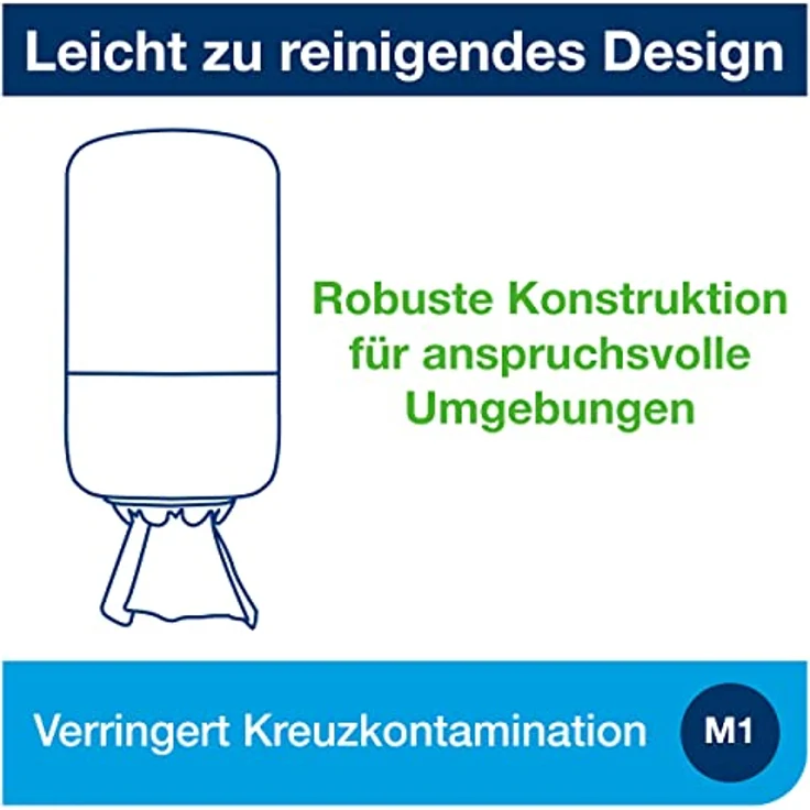 Tork 558008 Mini Innenabrollungsspender für M1 Papierwischtücher, hygienische Einzeltuchentnahme, Schwarz, kompaktes Design mit Sichtfenster – Bild 4