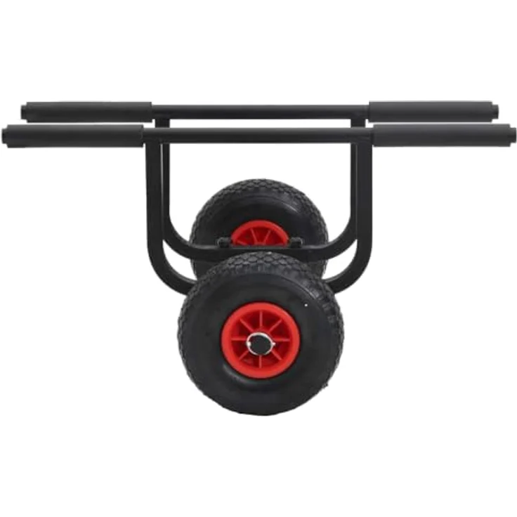 vidaXL SUP-Transportwagen Kajak-Trolley, Aluminium, 90 kg Tragfähigkeit, schwarz/silbern, mit Schaumstoffpolsterung und verstellbarer Breite – Bild 8