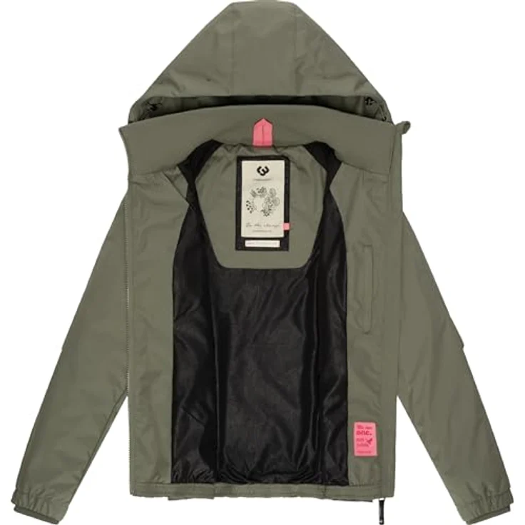 Ragwear Dizzie, Damen Übergangsjacke, wasserdicht und winddicht, mit gefütterter Kapuze, grün, Größe M – Bild 5