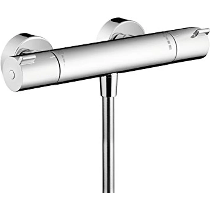 hansgrohe MyFox - Duschthermostat Aufputz, Sicherheitssperre (SafetyStop) bei 40° C, Mischbatterie für 1 Verbraucher, Chrom – Bild 1