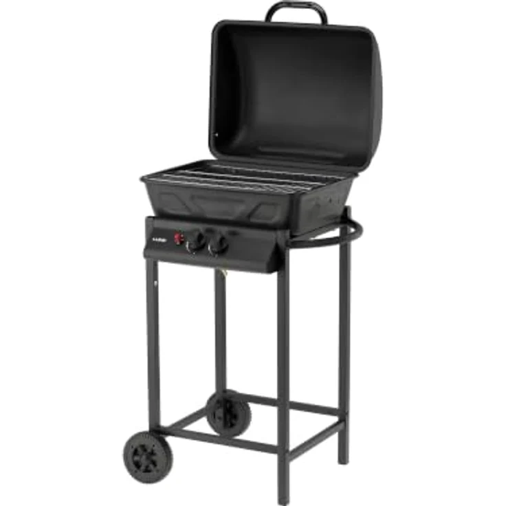 LUND Gasgrill 5,5 kW, 2 Brenner aus Stahl, kompakt mit Piezo-Zünder und verchromtem Rost, 60 × 53 × 102 cm – Bild 4