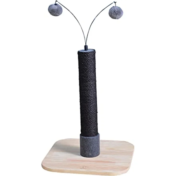 D&D Home, Kratzbaum Pipa, 38 x 38 x 49 cm, Schwarz, eleganter Kratzpfosten, mit Innenstoff, massiver Birke, Spielzeug und Ersatzteil, niederländisches Design, Sisal 6 mm dick – Bild 3