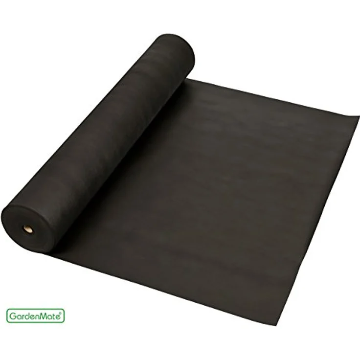 GardenMate Vlies-Unkrautvlies 1 m x 50 m, UV-stabilisierte schwarze 150 g/m² Landschafts-Bodendecker-Membran – Bild 3