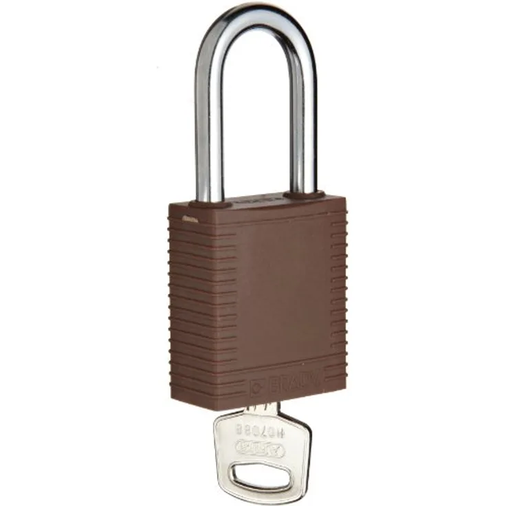 Lockout Nylon Vorhängeschloss, 38mm x 44mm x 20mm, Braun, 6er Pack