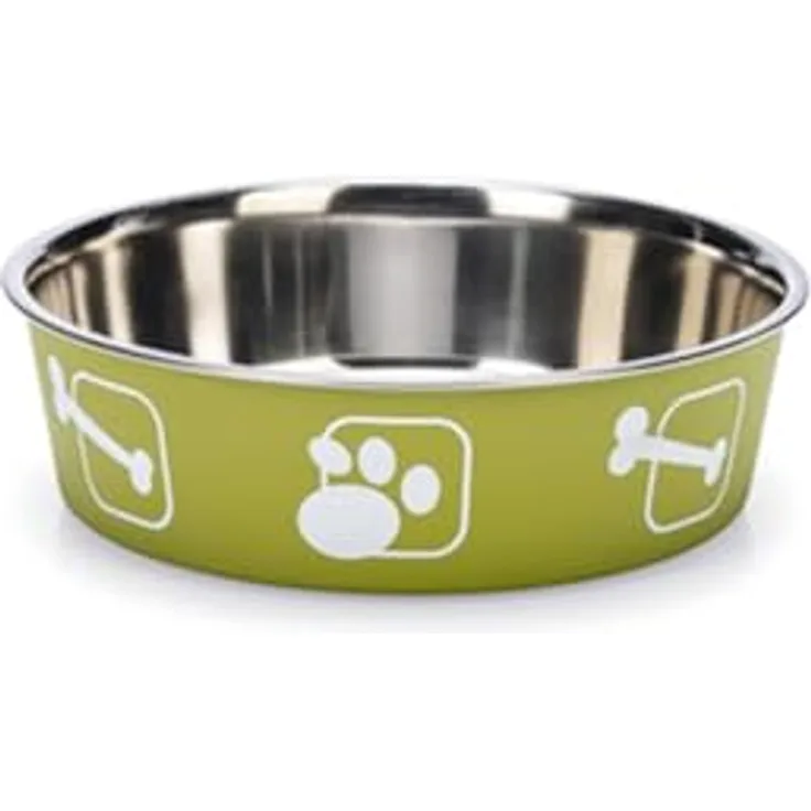 Karlie Ascar Kena, Hundenapf aus Edelstahl, grün, 1500 ml, rutschfest, spülmaschinenfest, Durchmesser 19-21 cm