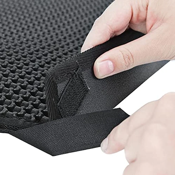 Petigi Katzentoilette Katzenklo Matte Katzenstreu Unterleger Katzenmatte (60x46cm) mit Rand - Hochwertige Unterlage, wasserabweisend, mit Wabenmuster (Schwarz) – Bild 4