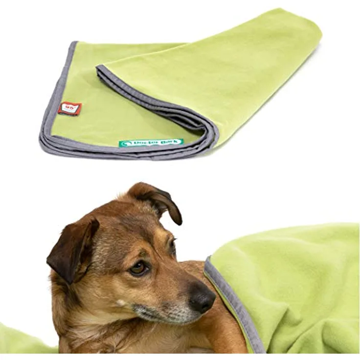 Doctor Bark | kuschelige Hundedecke waschbar bis 95°C, hygienische, weiche Fleecedecke für Sofa und Hundebett, Flauschige Haustierdecke - Made in Germany (L - 120x90 cm/Hellgrün)