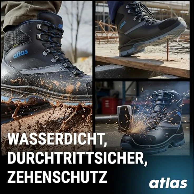 Atlas Alu-Tec 735 XP ESD S3, knöchelhoher Sicherheitsschuh mit aluminiumfreier Durchtritthemmung, 3D-Dämpfungssystem, Waterproofleder, Größe 36 W10 – Bild 5