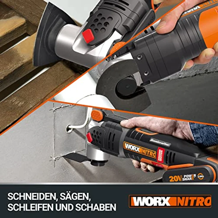 Worx WX693.9 Akku Multifunktionswerkzeug 20V Multitool ohne Akku und Ladegerät – Bild 4