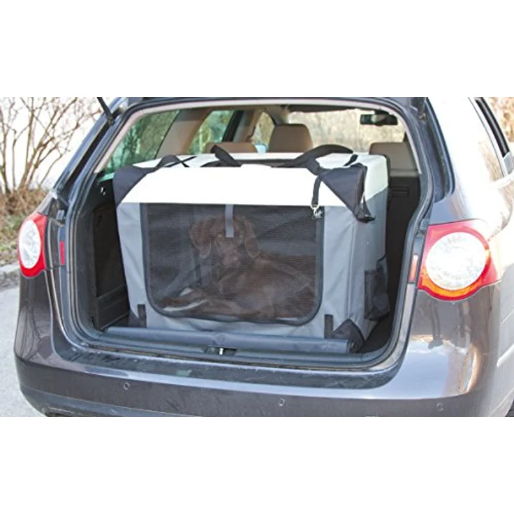 Kerbl 80598 Transportbox Journey, 81 x 58 x 58 cm, grau/beige – Bild 3