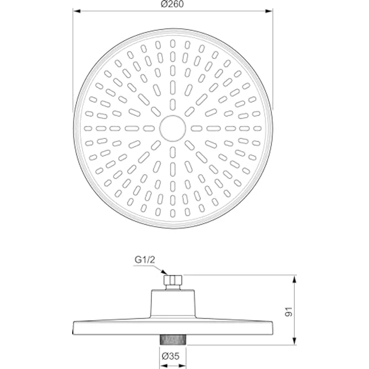 Ideal Standard Kopfbrause Alu+, 2-Funktionen in Schwarz Matt, mit reduzierten Durchfluss von 12 l/min und pflegeleichten Düsen – Bild 7