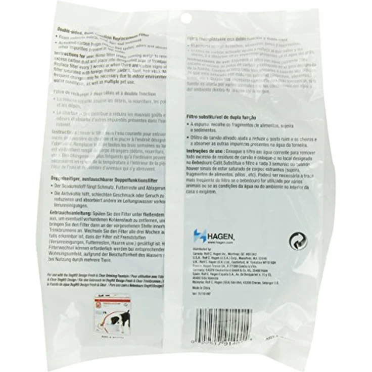 Zeus Ersatzreinigungsfilter für 6L H2EAU Trinkbrunnen für Hunde, 3er Pack – Bild 3
