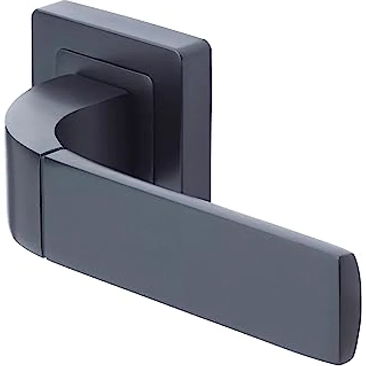 Yale Türgriff schwarz - Bologna - Badezimmer-Türgriff mit Knaufrosette - 35-ZR-8x8-A003-WC-56-11 - Oberfläche in Mattschwarz - Inklusive Befestigungsmaterial - Für den Innenbereich