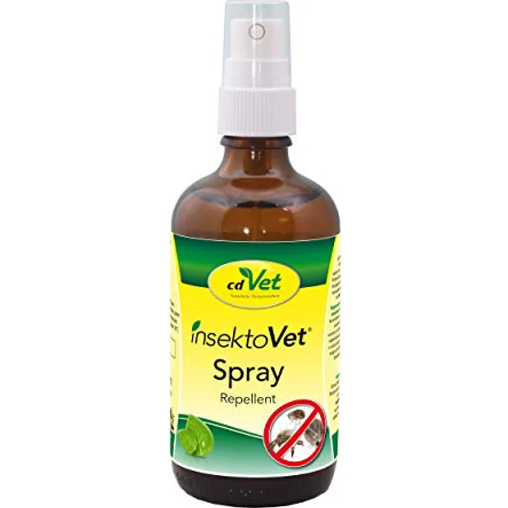 cdVet Naturprodukte insektoVet Spray 100ml - Hund - Katze - Schutz vor Flöhen, Insekten,Fliegen,Milben,Haarlingen und Zecken - Sofortschutz für alle Wirbeltiere - verhindert Parasitenbefall -