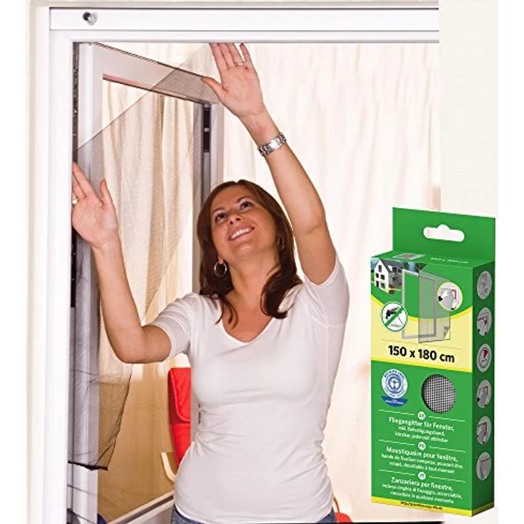 easy life Fenster Fliegengitter Insektenschutz Gaze 150 x 180 cm weiß – Bild 2