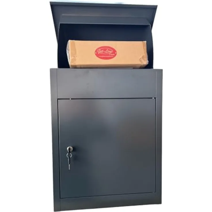 Jet-Line® | Smart Parxel Box | Paketbox und Paketablage Briefbox | anthrazit 59x36,5x45,5cm | Rückholsperre | Sicherer Briefkasten