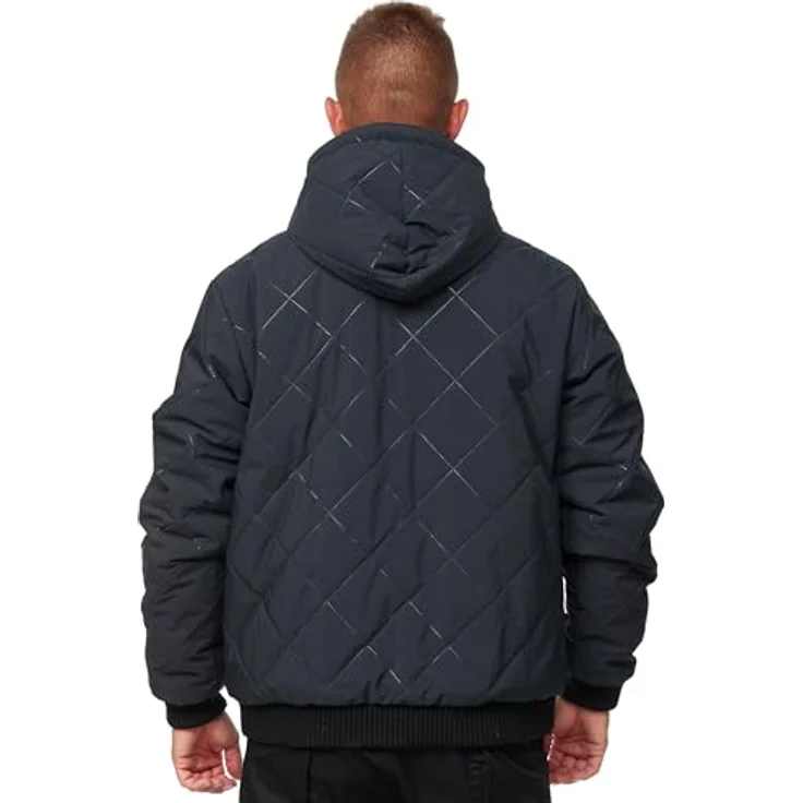 PUMA Workwear Winterjacke ESSENTIALS mit Kapuze und Steppmuster für Herren, Premium Winter-Arbeitsjacke in Schwarz – Bild 2