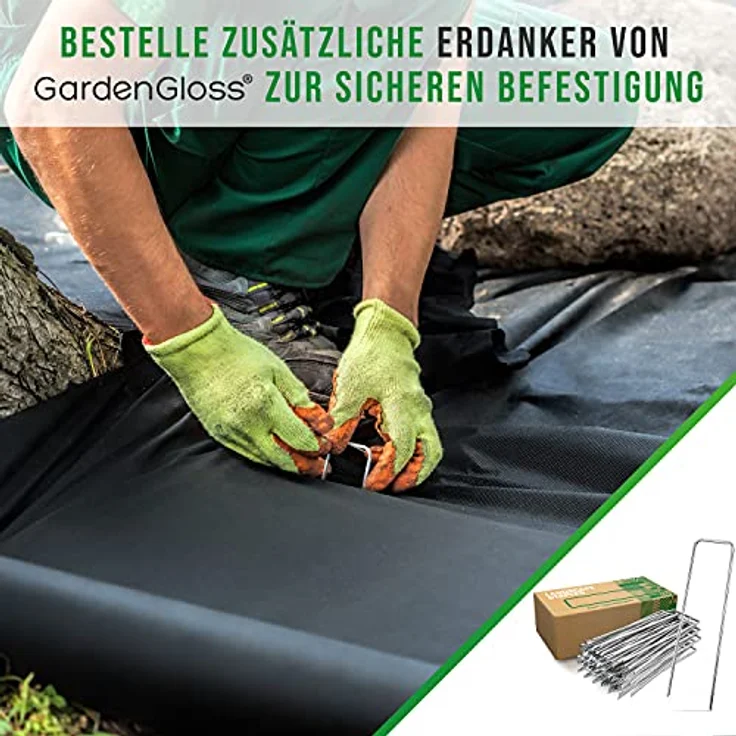 GardenGloss® Unkrautvlies 50m² – Wasserdurchlässige, reißfeste Unkrautfolie mit hoher UV-Stabilisierung, 50g/m² (50m x 1m, 1 Rolle) – Bild 4