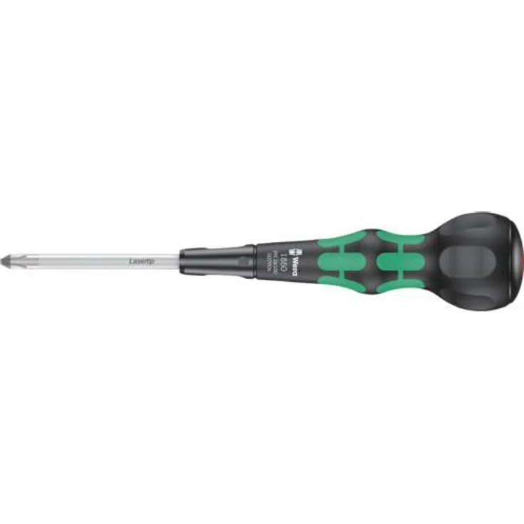 Wera Schraubendreher 1850 PH 2, Kreuzschlitz mit 120 mm Klingenlänge, Kraftform Ball-Grip mit Abrollschutz, Lasertip-Spitze – Bild 1