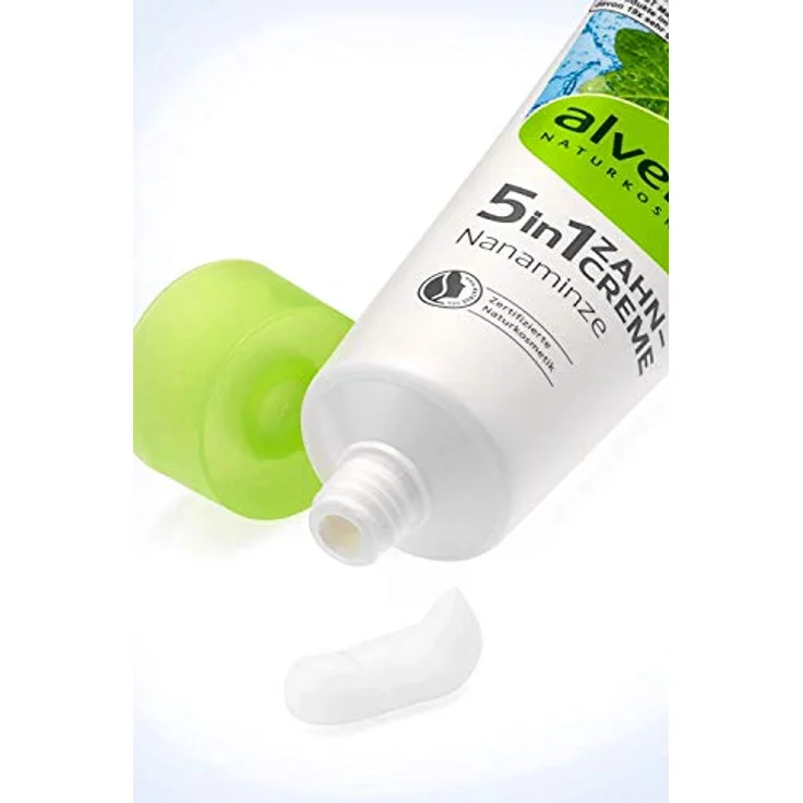 Alverde NATURKOSMETIK Zahnpasta 5in1 Nanaminze, 2 x 75 ml Zahncreme für frischen Atem – Bild 2