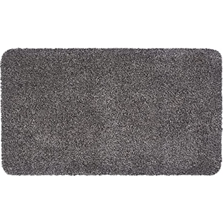 ASTRA waschbare Fußabtreter Baumwolle – saugstarke Fußmatte Entra – rutschfeste Matte – (75 x 130 cm – anthrazit) - Preisvergleich – Bild 1