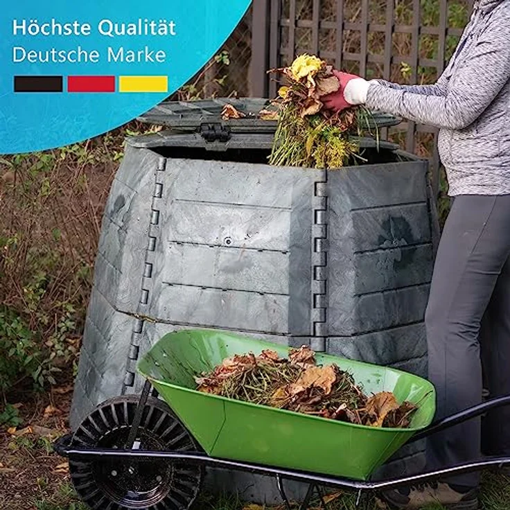 NYVI Gartenkomposter NYVIGreen 87x75x75 cm Anthrazit - 340 Liter - Thermokomposter aus wetterfestem & recyceltem Kunststoff – Schnellkomposter - Stabil, Pflegeleicht, Steckmontage ohne Werkzeug – Bild 5