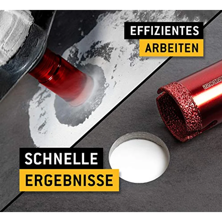 Amboss RED EDITION M14 Diamant Bohrkrone - für Winkelschleifer - Feinsteinzeug, harte Fliesen, Granit/Die ideale Trockenbohrkrone (Ø 50 mm) – Bild 3