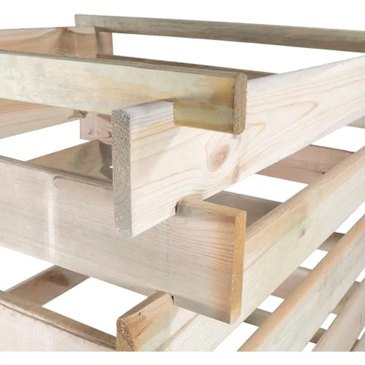 NATIV Komposter Garten, Holzkomposter Stecksystem, 88 x 88 x 73 cm, zertifiziertes Holz, 400 Liter Kapazität – Bild 3