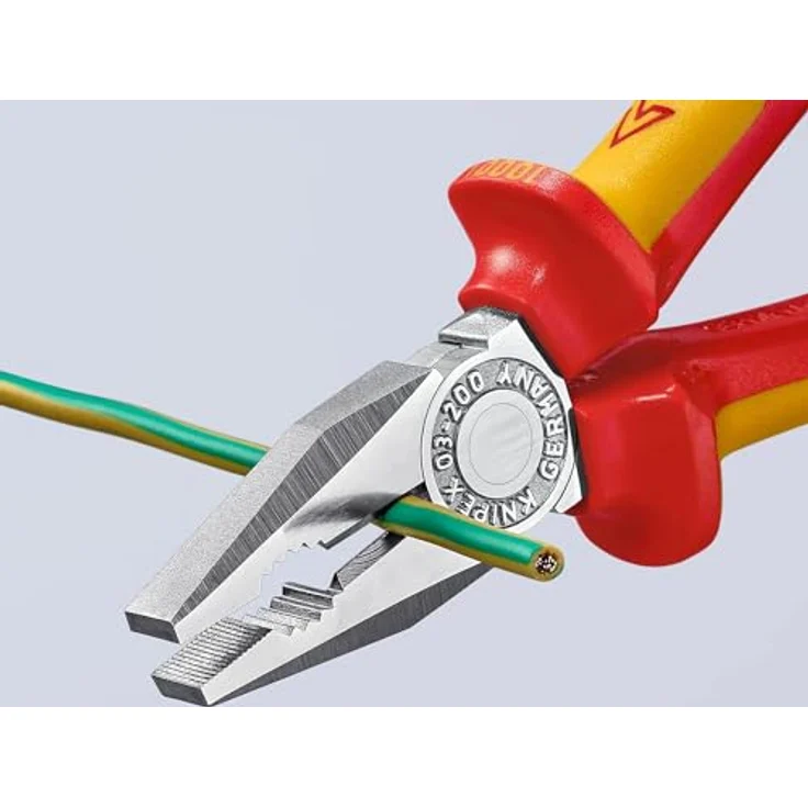 KNIPEX 03 06 200 Kombizange isoliert mit Mehrkomponenten-Hüllen, verchromt 200 mm – Bild 5