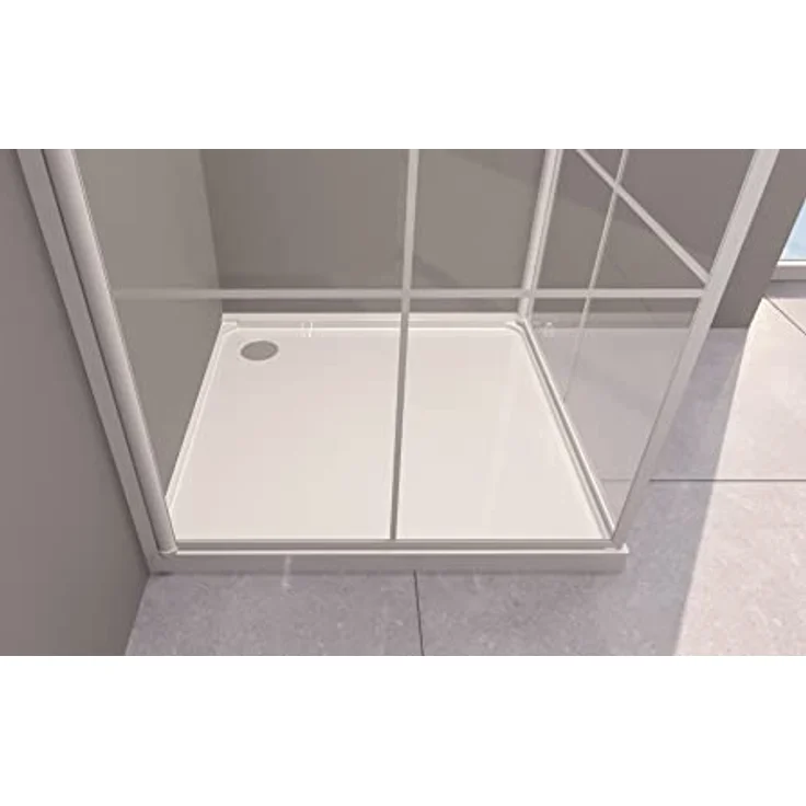 MARWELL Glasdusche Clean Line 90 x 90 x 200 cm – Eckdusche in modernen Design - Duschkabine mit hochwertigen Aluminiumprofilen in matt weiß – Bild 3