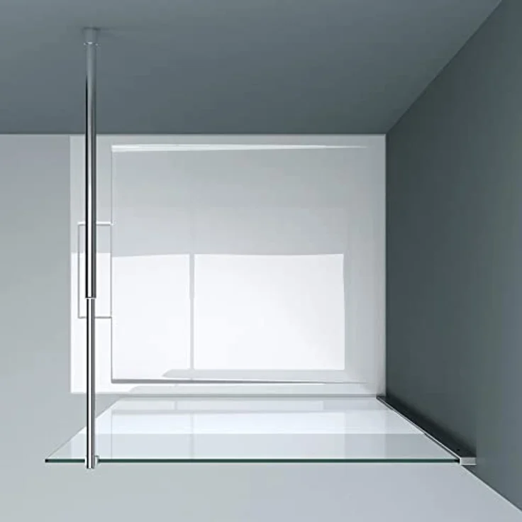 doporro Luxus Duschwand Duschabtrennung Bremen1MS 80x200cm Walk-In Dusche mit Stabilisator Echtglas 8mm ESG-Sicherheitsglas Klarglas Nanobeschichtung – Bild 4