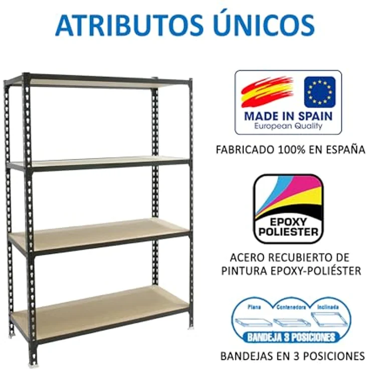 Simonrack Simonclick Maderclick MegaPlus, Metallregal 150 x 120 x 40 cm, 4 Böden, Traglast 200 kg pro Boden, anthrazit – Bild 6