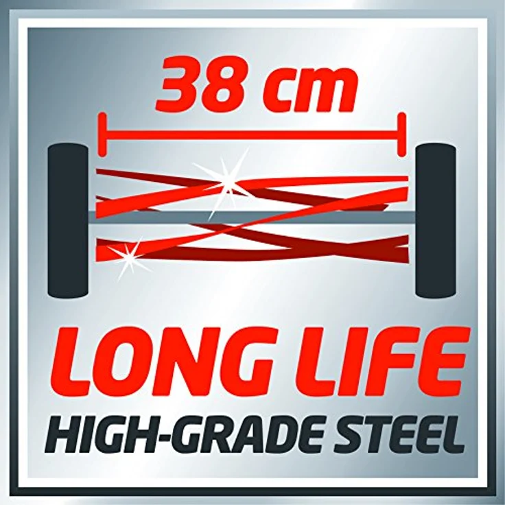 Einhell Handrasenmäher GE-HM 38 S-F (38cm Schnittbreite, berührungslose Schneidetechnik, kugelgelgerte Mähspindel, großflächige Räder, 26L Grasfangkorb) – Bild 4