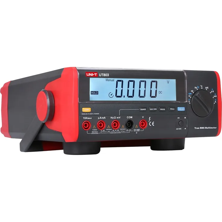 UNI-T Tischmultimeter UT803, True RMS Multimeter mit AC/DC Messung, Data-Hold Funktion und USB Interface