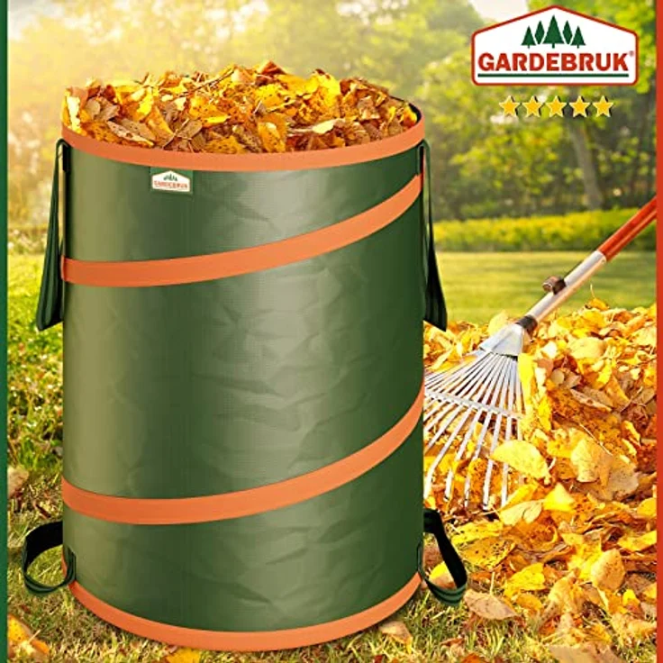 Gardebruk Gartensack Pop up 3x 85 Liter = 255 Liter | verstärkende Spiralfeder | doppelte Kreuznähte | Gartenabfallsack Laubsack – Bild 2