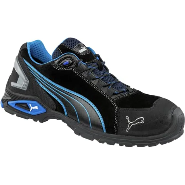 Puma 642750-256-47 Sicherheitsschuhe Rio, flacher Schnitt, Sicherheitskategorie S3, SRC, Größe 47, Schwarz