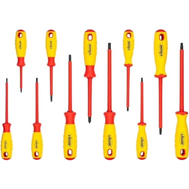 Vigor VDE Werkzeug Satz V5632 im Werkzeugkoffer, 29 Teile, 1/2 Zoll (12,5 mm), für bis zu 1000 Volt, mit Außen-Sechskant- und Innen-Sechskantprofil – Bild 4