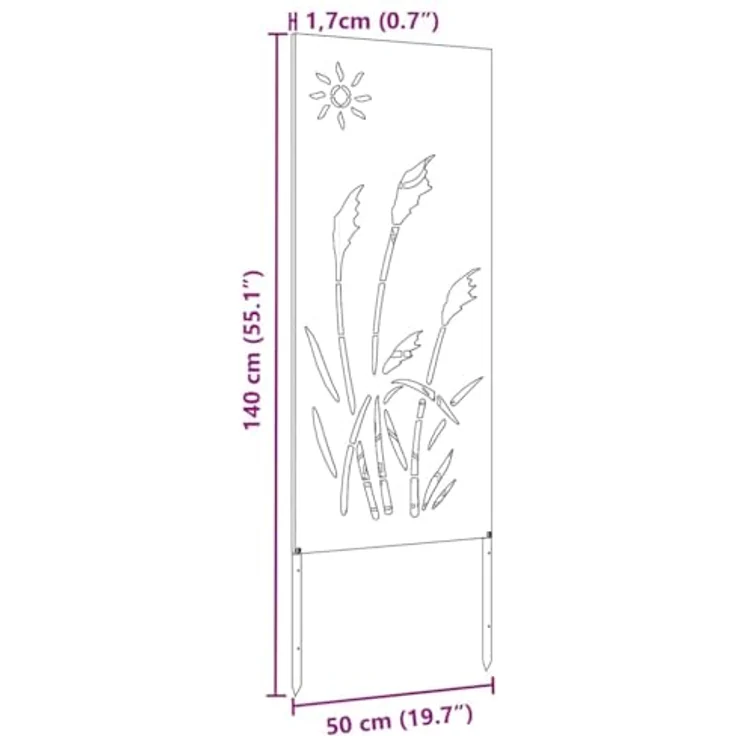 vidaXL Gartenpartition Sichtschutz - Moderner Sichtschutz-Bildschirm aus robustem Stahl mit dekorativen Intarsien für Gärten und Terrassen – Bild 3
