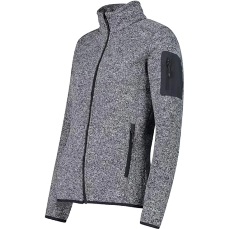 CMP Campagnolo Women's Jacket Jacquard Knitted, Fleecejacke für Damen, grau, Größe 48, 3XL, leicht und schnell trocknend – Bild 3