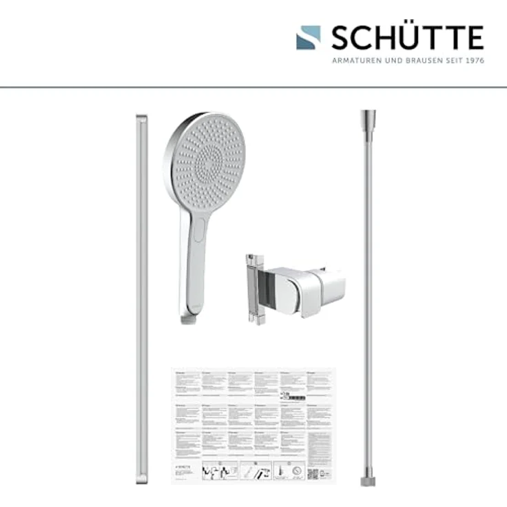 Schütte Stangenbrause-Set KARIBIK, 78,5 cm höhenverstellbar, 3 Strahlarten, Antikalk-Beschichtung, wassersparend, 4-teilig – Bild 6