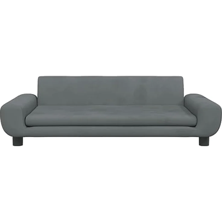 vidaXL Hundebett, Hundekissen mit weicher Polsterung, Hundesofa Hundecouch für kleine Hunde Haustiere, Haustierbett Katzenbett, Dunkelgrau Samt – Bild 3